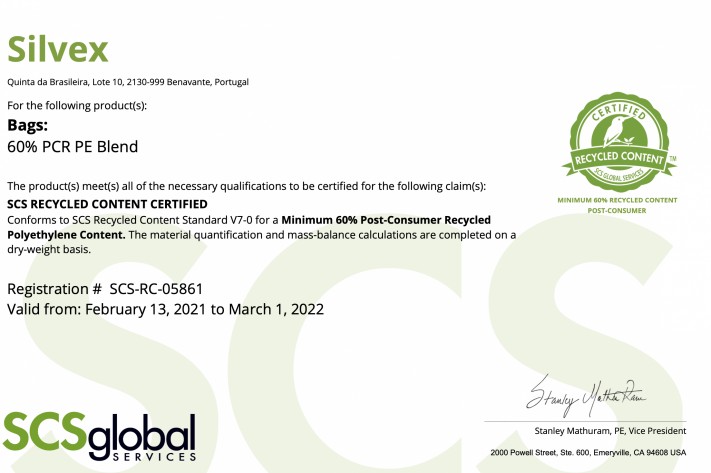 Certified Recycled Content Certified Recycled Content