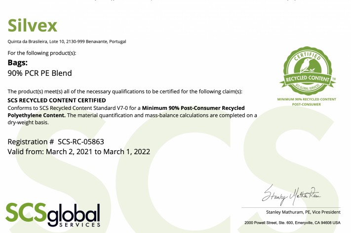 Certified Recycled Content Certified Recycled Content