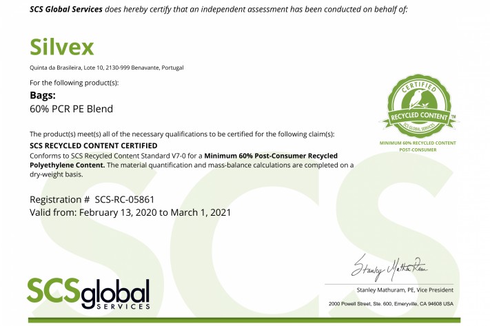 Certified Recycled Content Certified Recycled Content