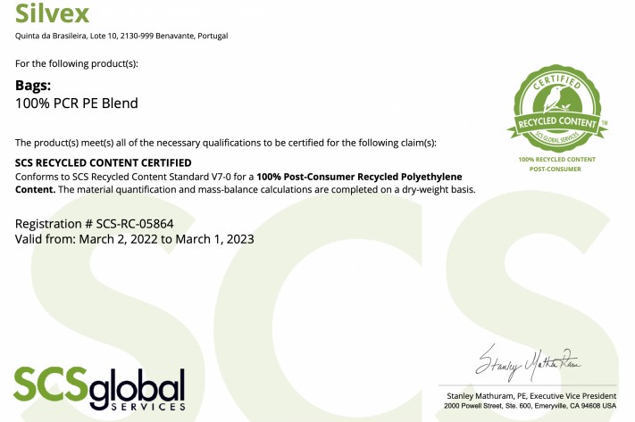 Certified Recycled Content Certified Recycled Content